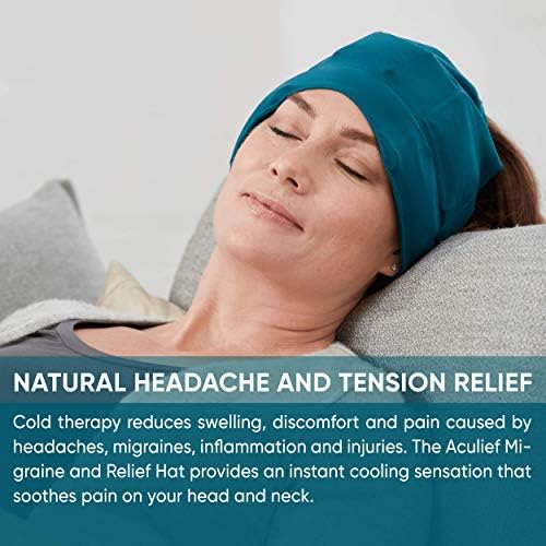 Aculief главоболка, мигрена и капа за олеснување на стресот - природна мраз за мраз за напнатост и болка во мускулите - Поддржува