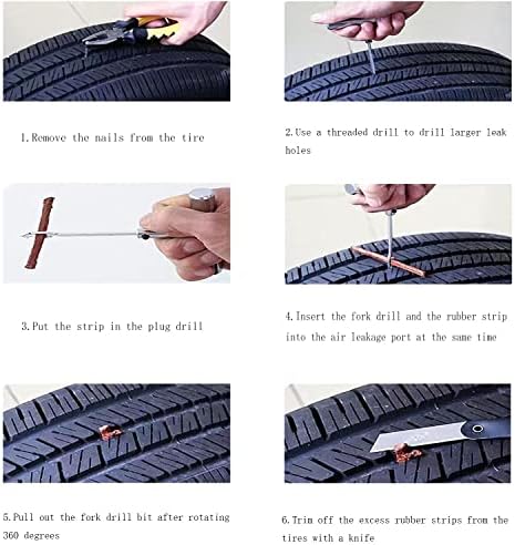 ZZHXSM Поправка за поправка на гуми 20 парчиња со должина од 10 см должина од 6мм со дијаметар за поправка на гумени ленти за гума за проток на гуми за итни случаи, моторци