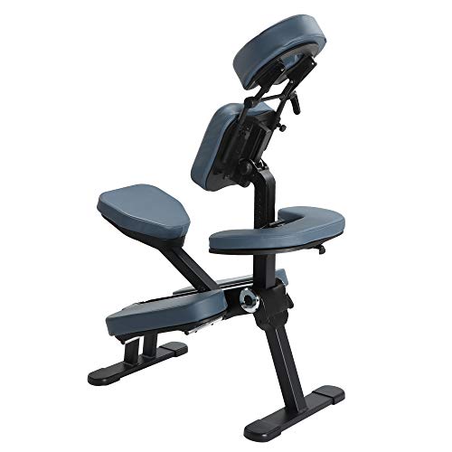 Мастер за масажа Gymlane Преносна масажа стол-ергономски дизајниран со 2-инчен амортизирање на пена, повеќе конфигурации, поддржува