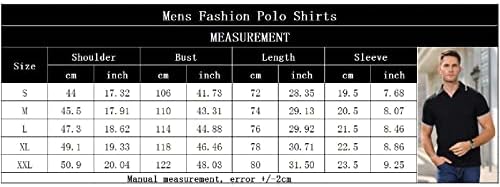 Рела Бота Менс Поло кошули на отворено тренингот мускулен голф атлетски обичен шарени маици со краток ракав тенок фит патент џеб