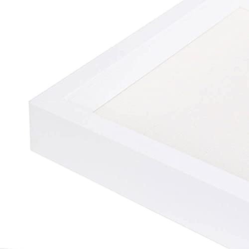 Necineci 12x12 рамка за кутии за сенка во бела боја со меко постелнина и вистинско стакло, кутија за кутии со сенка од дрво за да висат фотографии, билети, меморијали, награ