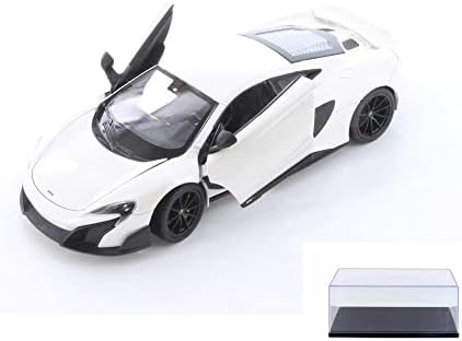 Diecast Car W/Case Case - McLaren 675LT Coupe, White - Welly 24089WWT - 1/24 Scale Diecast Model Toy Car Car Car Car Car