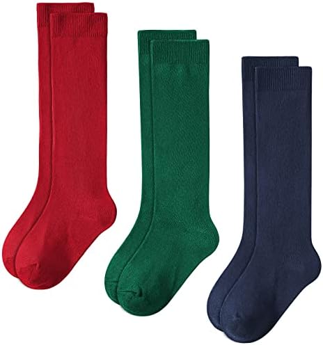 Booph деца чорапи колено високи чорапи момчиња девојчиња училиште униформа чорапи со средни чорапи со теле