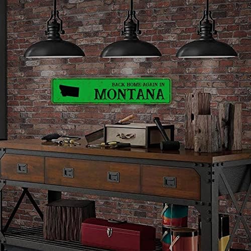 Повторно дома во Монтана Рустикален метал знаци повторно дома во Американските држави во Монтана Мапа Декоративен знак на Вол Стрит за фарма