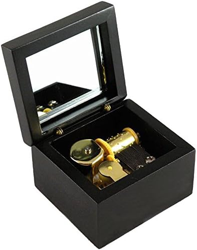 Дрвена музичка кутија со ветровито со движење со злато во, Лилиум од Елфен лаже, црна