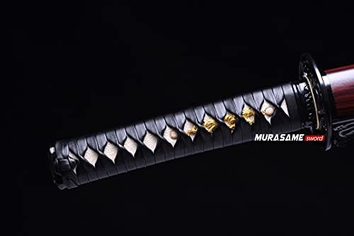 Murasame Wakizashi Sword T10 челичен глина каменет вистински хамон рачно изработена битка подготвена