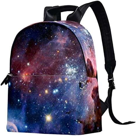 Tbouobt кожен ранец за патувања со лесен лаптоп лесен ранец за жени мажи, универзум маглината галаксија