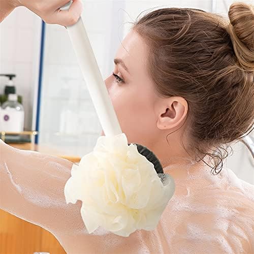 Четка за туширање во мабек за каросерија бања со долга рачка назад четка со двојна туш фино сунѓер тело чистач на кожата ексфолирачка