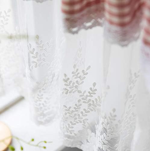 FQRONGSP HOME Curtaisn црвена бела карирана кујна полу-плетена кујна завеса за завеси за кратки панели завеси со чипка половина завеси драпери