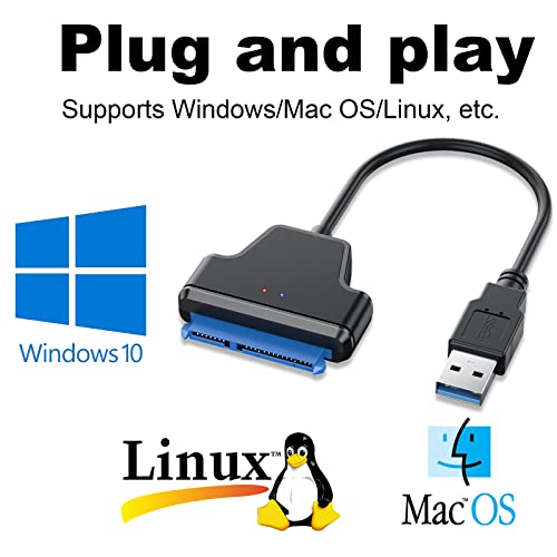 EYOOLD USB 3.0 До SATA Надворешен Хард Диск Адаптер Кабел за 2.5 ВО HDD, SSD, Поддршка UASP