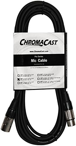 Chromacast Pro Серија 20 Нога XLR ДО XLR Микрофон Кабел, Црна