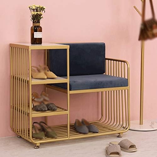 Амбер Креативна клупа за чевли со 4 слоеви решетки за чевли за чевли за потпирачи за грб комбинација на столче за складирање