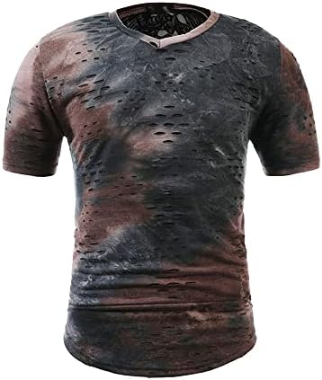 Машка маица DGHM-JLMY MANGE MANDION TE-DY-DY-DYIED Маица за печатење во мускуларна маица со кратки ракави салата за хипстер кошула