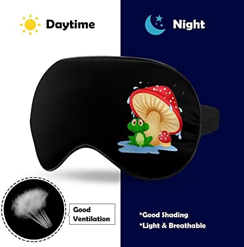 Печурка со маска за спиење на жаба Слатка за слепите сенка на окото Смешно ноќно покритие со прилагодлива лента за жени мажи