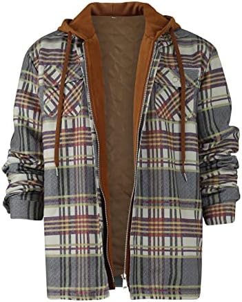 Зимски јакни за мажите карирани кошула додаваат кадифе за да ја задржите топла јакна со модни мантили и јакни мода