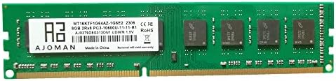 AJOMAN 8 GB DDR3 1333MHz UDIMM RAM меморија PC3-10600 Десктоп меморија модул 1.5V 2Rx8 Двојна ранг 240-PIN Не-ECC Необјаснета компјутерска