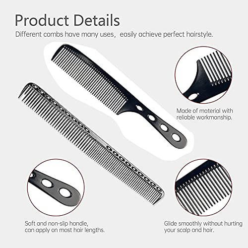 2 парчиња алуминиумски метални чешли за коса, сечење чешел за заби, задевајќи бербер чешел од не'рѓосувачки челик стилизирање