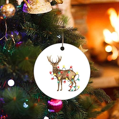 Орнаменти на новогодишни животни и светла ирваси Божиќен украс за чување украс за дома