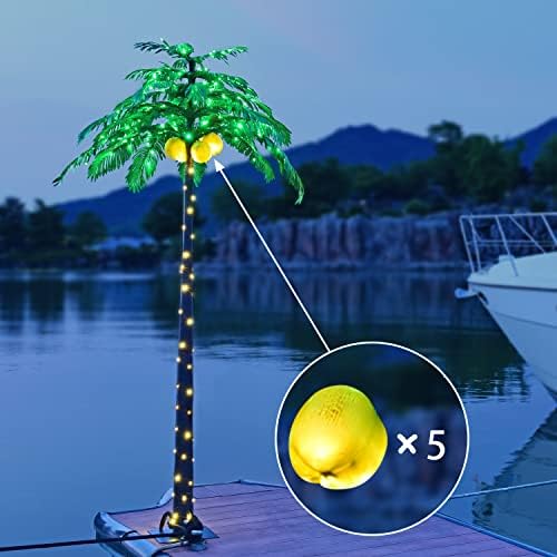 Светло на 8 стапки осветлена палма, 8 метри, зелени лисја и светла