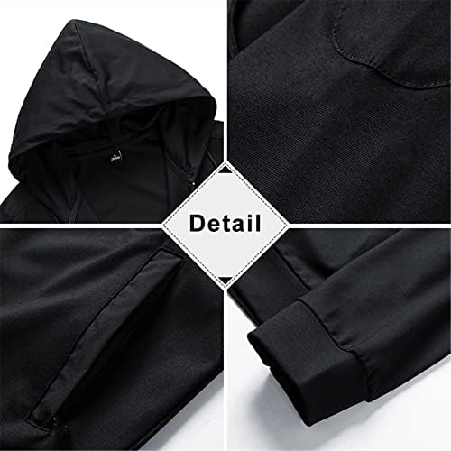 Есенска црна сива патент худи тренерска машка спортска облека памучна обична машка качулка комплети 2 парчиња џогер пот.
