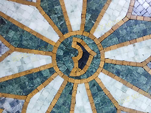 Компас мозаик мермер роза уметност рачно изработени морска ѕвезда индивидуализира персоналните дизајн направен со природен камен слободен товарни,