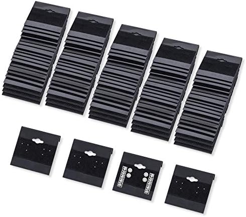 Super Z Outlet Black Velvet Plastic картички за приказ за обетки, додатоци за накит, 2 x 2
