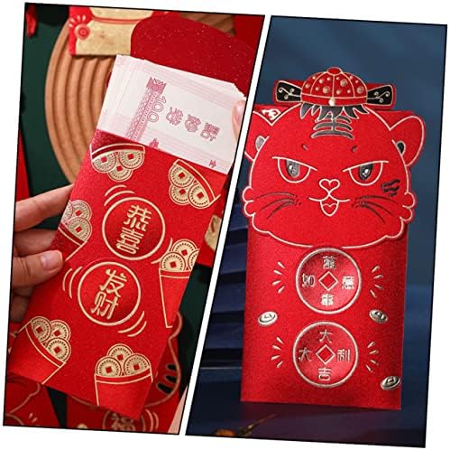 Кабилок 16 парчиња Година На Тигар Црвен Плик Кинески Црвени Пликови Хороскопски Подароци Свадбени Пликови Новогодишни Пликови Со
