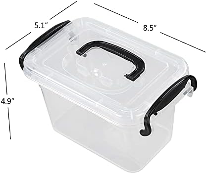Дата сет од 6 Пластична Кутија за Складирање, Мала Корпа/Контејнер За Брава За Складирање Со Капаци, Чиста, 1,5 Л, ф