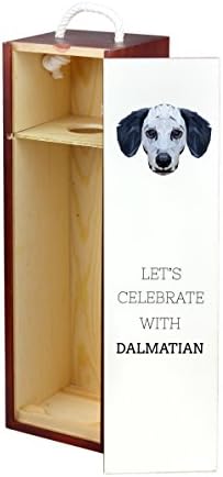 Далматинец, Дрвена Кутија За Вино Со Слика На Куче, Геометриска