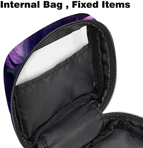 Санитарна торба за складирање на салфетка, прилично длабока виолетова цвет од лале, менструална чаша торбичка, преносни санитарни салфетки