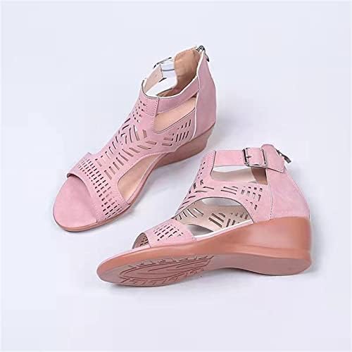 Сандали на ishишилиум за жени 2023 модни обични отворени пети сандали со ниски клинови сандали шупливи папучи чевли со флип апостолки