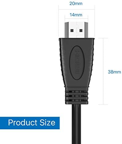 Zosi 4K 6 стапки 2M HDMI кабел, 1080p со голема брзина компатибилен за BluRay 3D DVR PS3 HDTV LCD HD TV, UHD TV, Blu-ray, Xbox, PS4, PS3, PC,