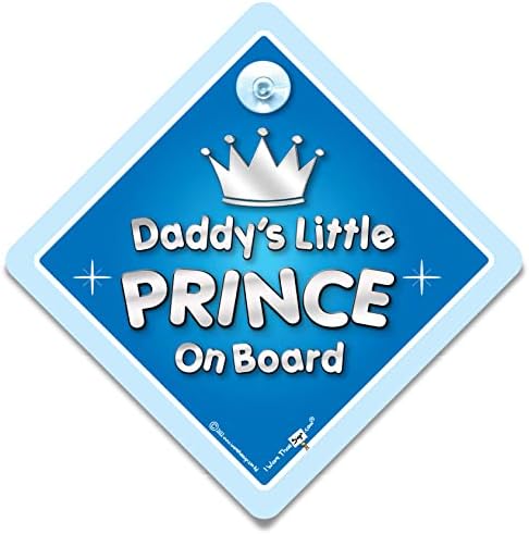 Малиот Принц на Тато На Одборот Знак, Бебе На Одборот Знак, Висока Видливост Вшмукување Чаша Принцот Автомобил Знак, Принцот Во Автомобил