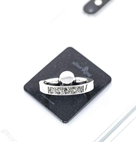 Завршен држач за прстен за мобилни телефони - штанд за паметни телефони во Шарлот Кристал W/ 360 ротација на прстот за забивање,