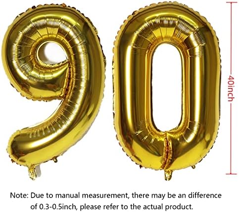 40inch 90 броеви на балон злато хелиум број 90 балони само-запечатување за роденденски украси и декор на забава за годишнини