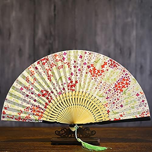Fanубител на модни рачни навивачи на вентилатор, рачен вентилатор на кинески гроздобер стил со ракав од ткаенина, вентилатор со свила