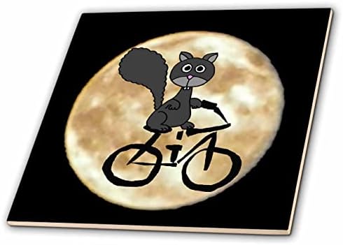 3дроза Кул Забава Симпатична Летечка Верверица возење Велосипед И Полна Месечина Цртан Филм-Плочки