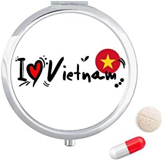 Сакам Виетнам Збор Знаме Љубов Срце Илустрација Пилула Случај Џеб Медицина Кутија За Складирање Контејнер Диспензерот