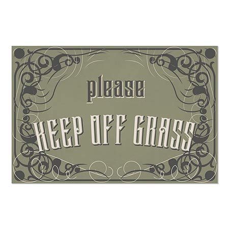 CGSignLab | Ве молиме, држете ја тревата -викторијанска готска прозорец за лепење | 36 x24