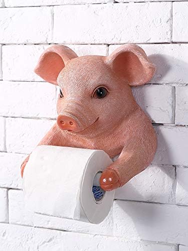 Држач за 3D свињи за пешкири кујнски хартија решетка за бања за бања за пешкир за пешкир, едноставно стоејќи држач за ролна за хартија за