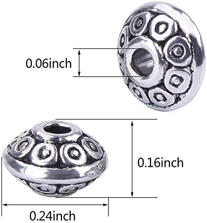 Кал 100 Парчиња 6 мм Антички Сребрени Растојанија Мониста Монистра Во Европски Стил За Изработка На Накит