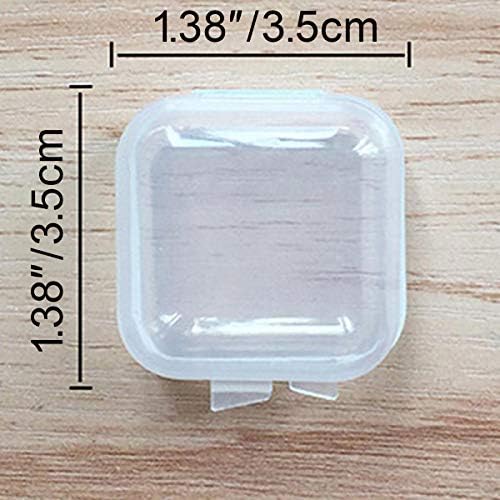 LKXHARLELYA 10PCS Преносна мини транспарентна кутија, квадратна пластична мала уметност занаетчиски додатоци за складирање кутија за складирање
