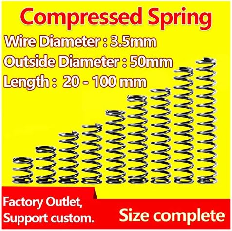 Замена на машини за играчки пролетен компресија пролетен дијаметар на челична жица 3,5мм, надворешен дијаметар од 50мм ослободување на пролетна
