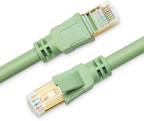 CAT 8 Ethernet кабел, 82ft голема брзина 40Gbps 2000MHz Morandi обоен CAT8 SFTP кабел, Gigabit Интернет мрежен LAN кабел со златен обложен