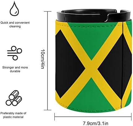 Знаме на кожа од Јамајка Аштрај цигара од пепел, за автомобил за домашна канцеларија во затворен простор на отворено 3.1 x 4