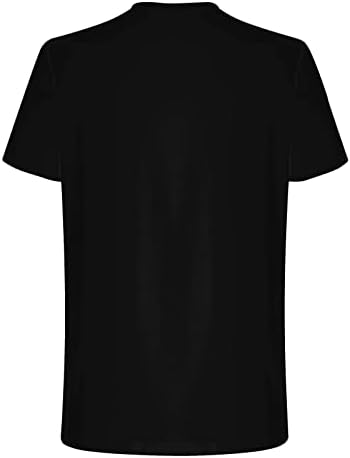 Машки среќни Велигденски маици модни тркалезни вратот кратки ракави печати маички врвни меки удобни блузи лабави обичен пуловер