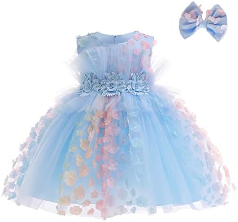 Пеперутка ливче цвет девојче Туту фустан за деца бебе свадбена пејачка на наметки за прва причест роденденска облека за роденденски фустани