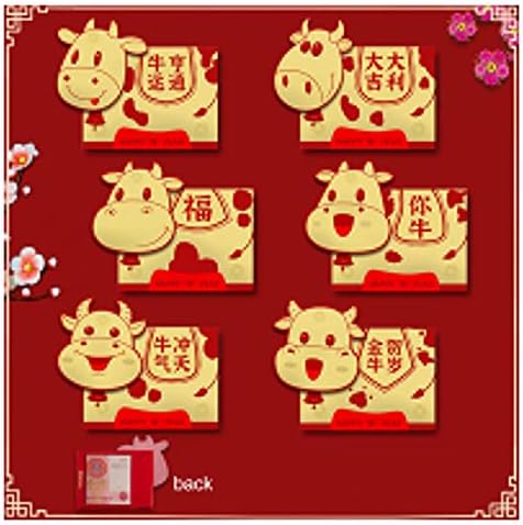 Иф продавница 5/6 парчиња 2021 Вол Среќни Кинески Црвени Пликови Среќни Џебови Црвен Пакет За Кинеска Нова Година Пролет Роденден Омажи Се