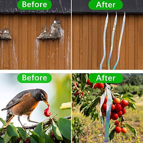 [492ft] Ефективни птици ја исплашат рефлективната лента, домашна ограда градинарски забави декор додатоци со двојна еднострана лента за