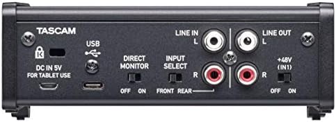 TASCAM US-1X2HR 1 MIC 2IN/2OUT разноврсен резолуција разноврсен USB аудио интерфејс за снимање, стриминг, подкастинг, текстописци